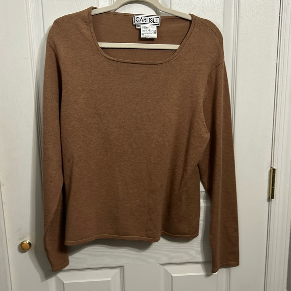 Carlisle sweater. Silk and cashmere. Brown. size XXL